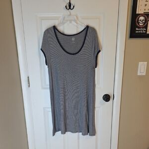 Navy and White Striped Women's Tee